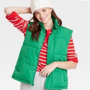 Wondershop Target Green Puffer Vest Sz XL EUC